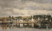 Eugene Boudin Village by a River France oil painting artist